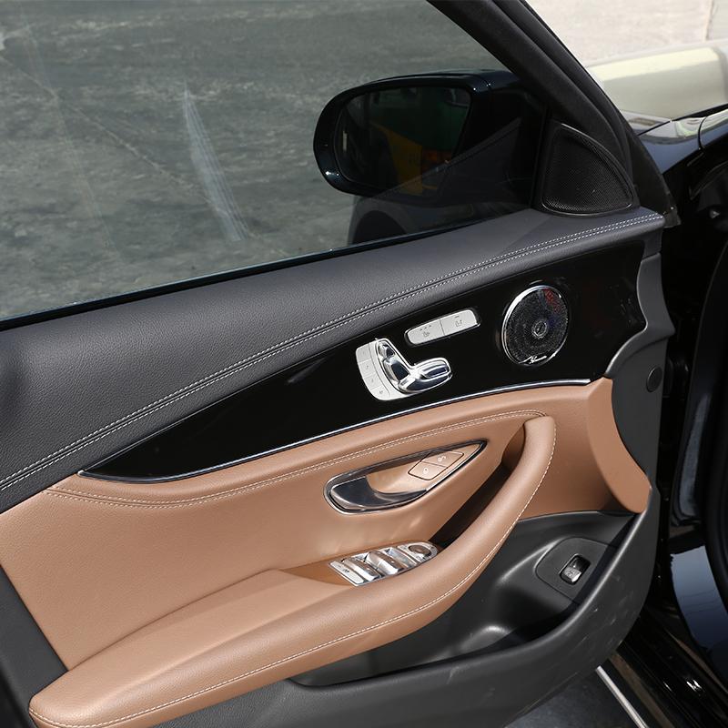 For Mercedes Benz E Class W213 E200 E300 2016-2026 ABS Carbon Fiber Interior Door Panel Cover Protective Trims Car Accessories