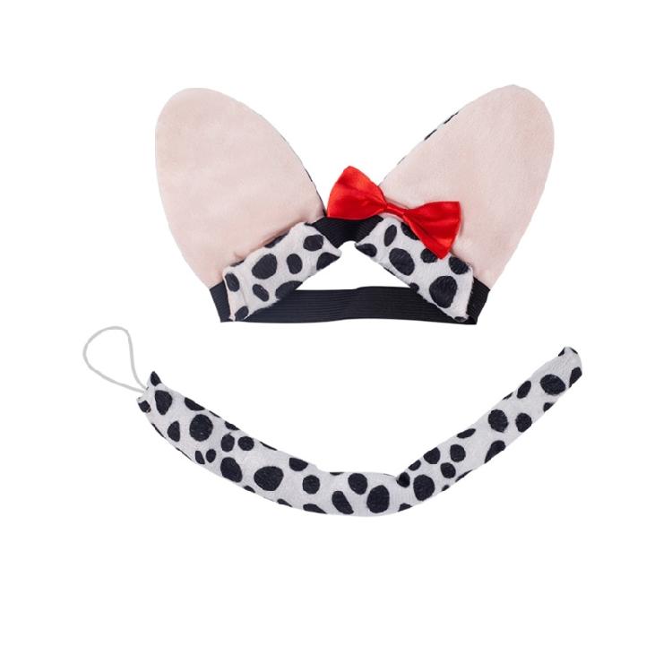 Dogs Hair Hoop Set Plush Tail Dogs Lovely Dogs Ears Headband Mesh Skirt Gloves Animals Dogs Cosplay Set for Halloween