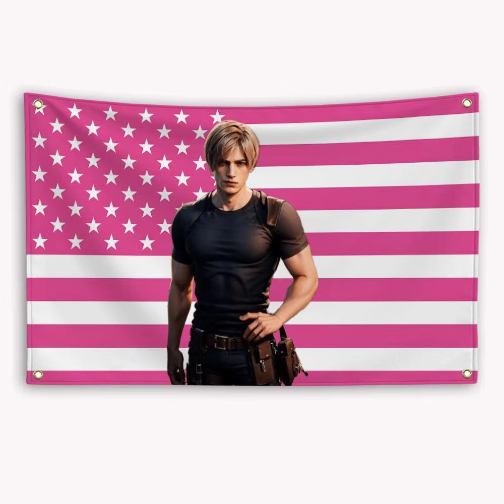 

LLeon Kennedy Tapestry Retro Game Character Wall Art Aesthetic Gamer Room Decor Wall Hanging For Bedroom Dorm Home Decoration 74x94cm(29x37in)