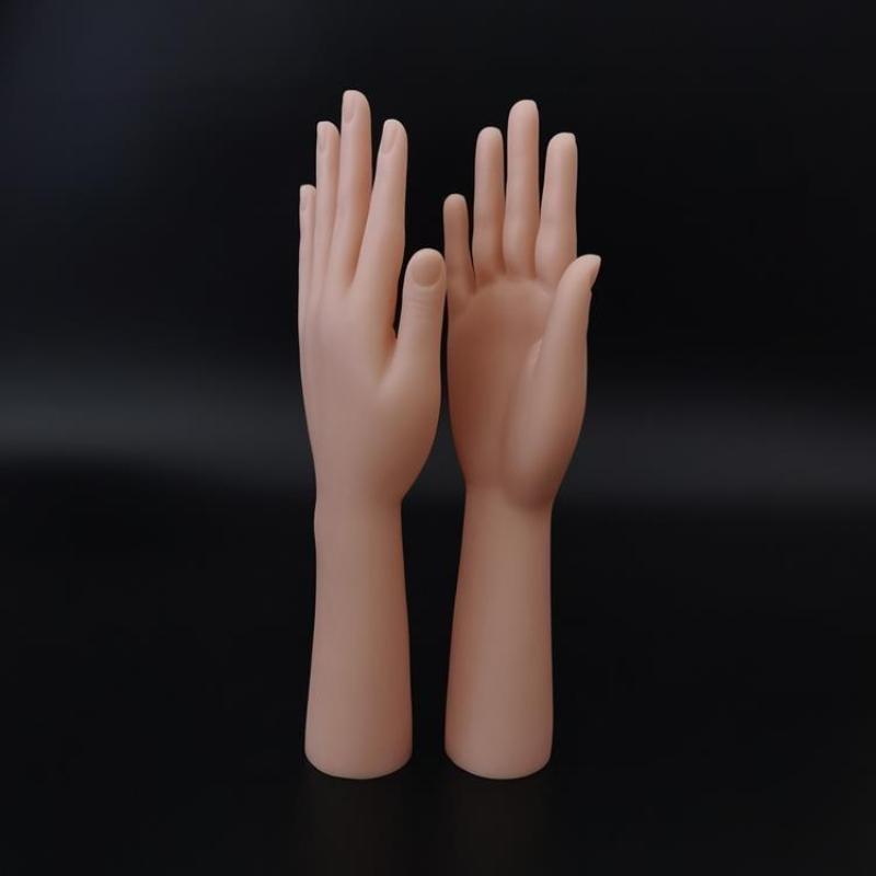 Flexible Joint Silicone Female Hand Model Realistic Lifelike Fake Hand for Manicure Display Tattoo Training