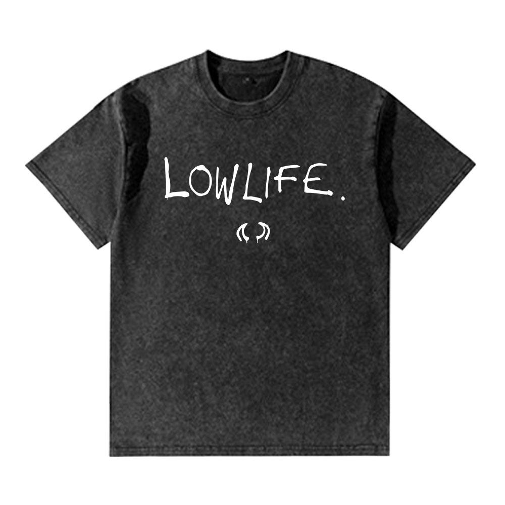 Yungblud Lowlife Album Logo Washed T Shirts Men Women Clothing Fashion Short Sleeve T-shirts Cotton Oversized T-shirt Top S