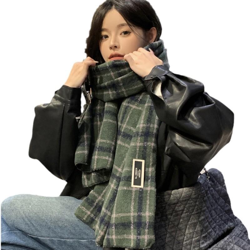 Unisex Extra Long Winter Scarf Couples Warm Knitted Shawl With Tassels Plaid Students Gift