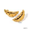 Jewelry horn stud earrings niche design fashionable versatile earrings stainless steel gold-plated stud earrings women