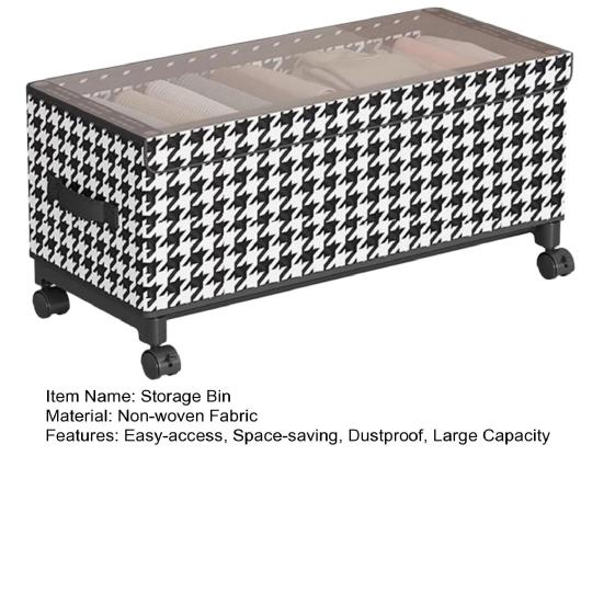 under Bed Storage Bin with Wheels Dust-Proof under Bed Organizer with Transparent Lid Rolling Metal Drawer Organizer for Clothes Blankets Shoes