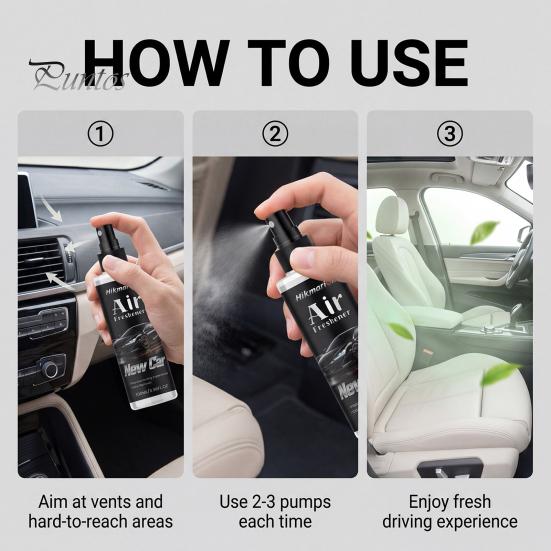 Automotive Air Purifier Car Freshener Spray, New Scent Odor Eliminator for Smoke Long-lasting Food Pet, 100ml Fresh Fragrance Vehicle Interior,