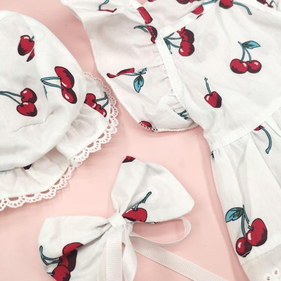 Cute Floral Pet Dress Set for Small Dogs Cats Includes Harness Hat