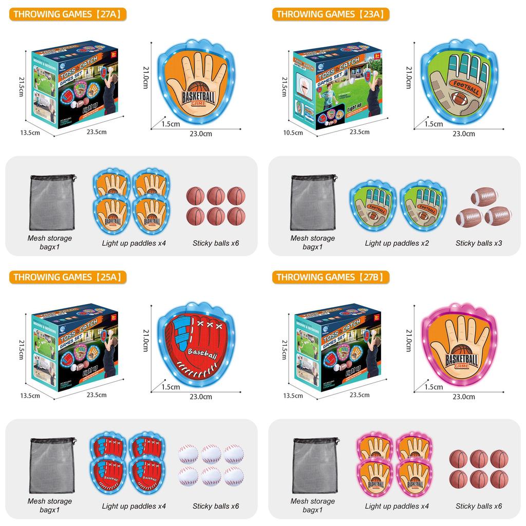 Camping Game Childrens Glow Sticky Target Ball Outdoor Family Activity Gift Set