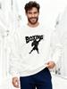 Men'S 100% Cotton Printed Long-Sleeve Crew Neck Pullover Boxing Buffalo Pattern Casual Round Neck Sweatshirt, Plus Size