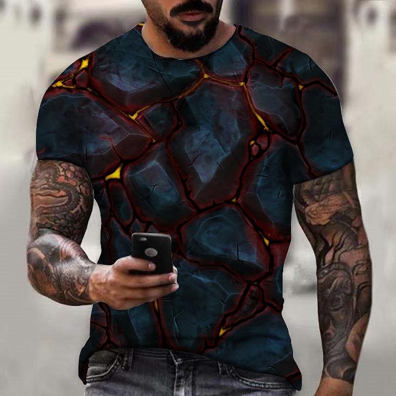 Men's Unisex Graphic Prints Crack Shirt T Shirt Tee Short Sleeve T Shirt 3D Print Crew Neck Shirt Designer Casual