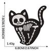 Patch Brodé Chat Squelette d'Halloween - Accessoire Vêtement DIY