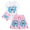 Kinder Mädchen Steal a Brainrot 67 Druck Sets Kurzarm T-Shirt Rock Tasche Kleidungsset