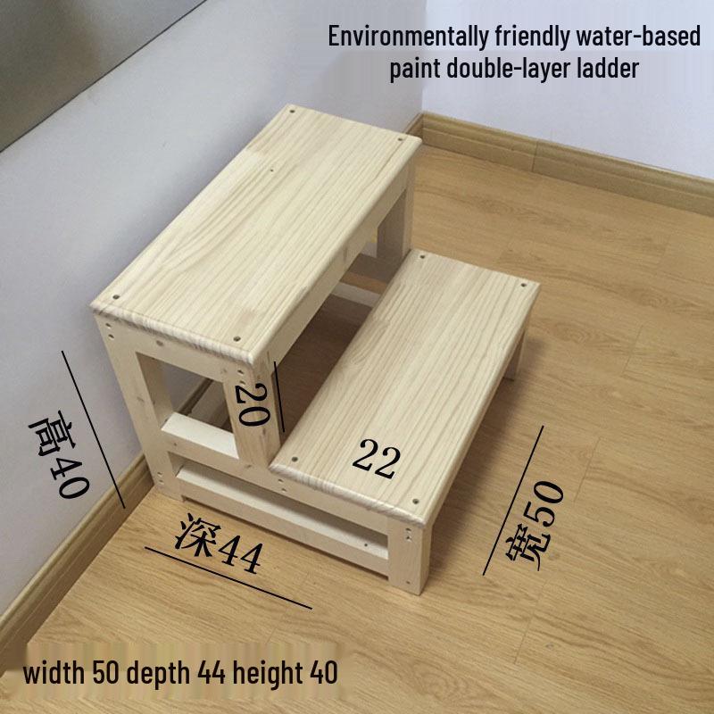 Compact Folding Solid Wood Step Stool & Ladder for Home Use