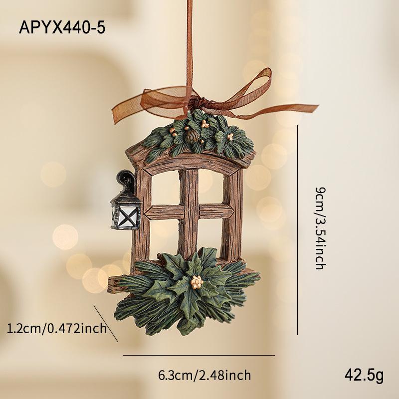 Colorful Retro 3D Resin Bell Pendant for Christmas Tree Decoration