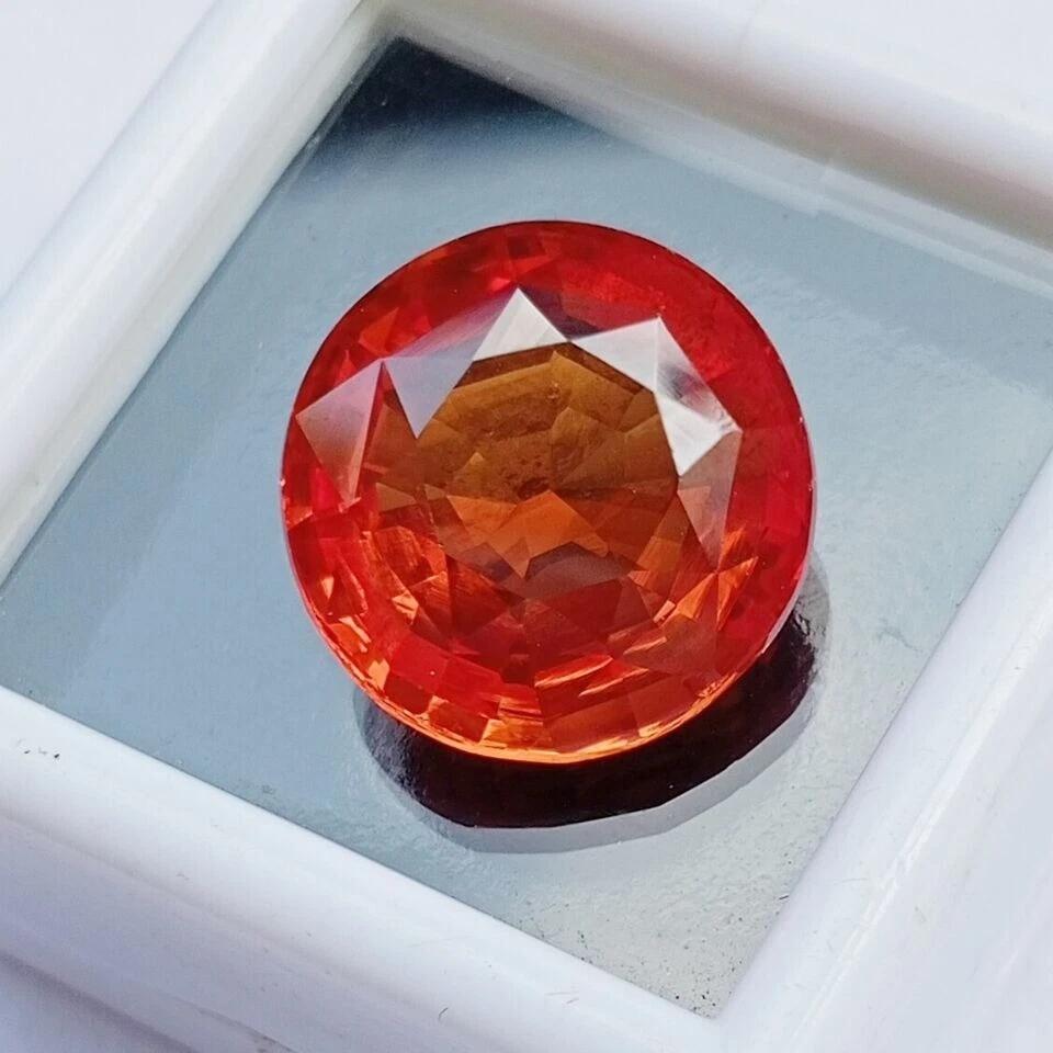 Sapphire Ceylon Fanta Orange Natural 10 Ct Round Cut Fabulous Gemstone
