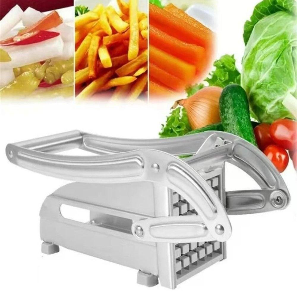 Silver Potato Slicer Stainless Steel French Fries Cutter Machine Manual Potato Cutter  Cucumber