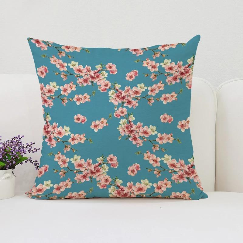 Japanische Kirschblüte Wohndekor Dekorative Kissenbezüge für Wohnzimmerkissen Ästhetische Raumdekoration Kissenbezug 45*45
