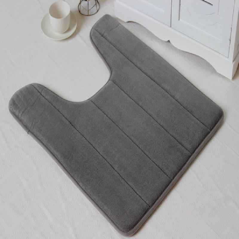 Covorașe de baie din spumă absorbantă de apă în formă de U, covoraș de toaletă, baie, fleece coral, covor anti-alunecare, podea de toaletă, decor pentru casă, de uz casnic
