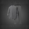 Vintage Button Tops Mens Two Piece Set Summer Casual Shirt and Pants Suits Outfit for Men Solid Color Tracksuit Leisure Clothing