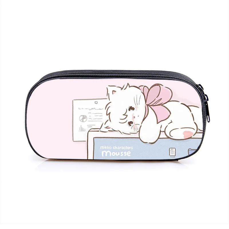 Mikko Pencil Bag Anime Pencil Cases Canvas Kawaii Stationery Box Children's Office Student School Supplies Stationary