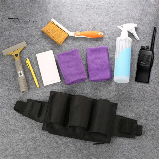 Geantă de talie multifuncțională Curea pentru scule cu compartimente de depozitare Închidere cu fermoar Design reglabil Geantă de transport pentru talie cu eliberare rapidă