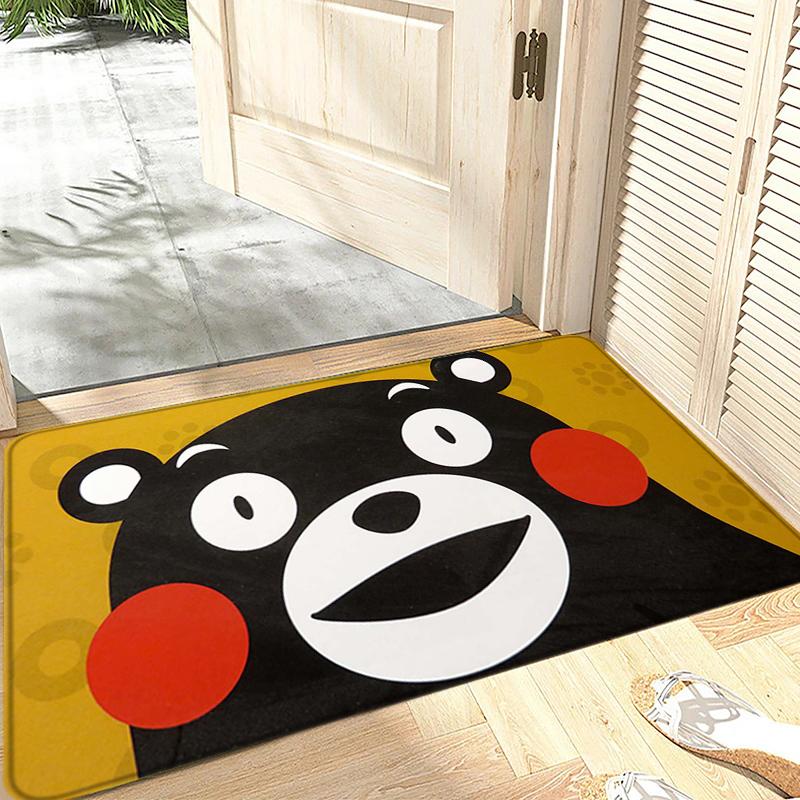 Interior Floor Mat Doormat Kawaii Kumamons Non-slip Foot Rug for Entryway Kitchen Carpet Bedroom Bedside Mats Home Decoration