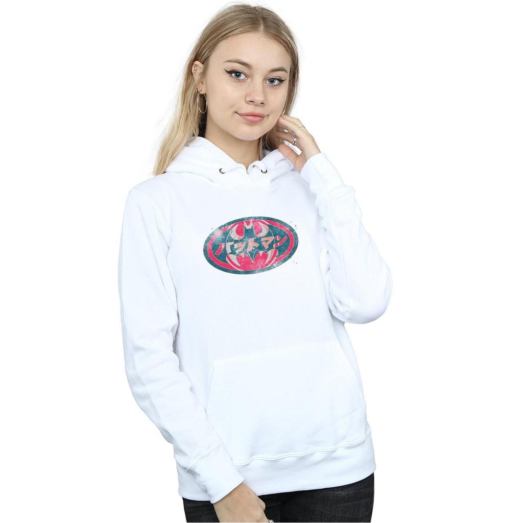 DC Comics Womens/Ladies Batman Japanese Logo Red Hoodie