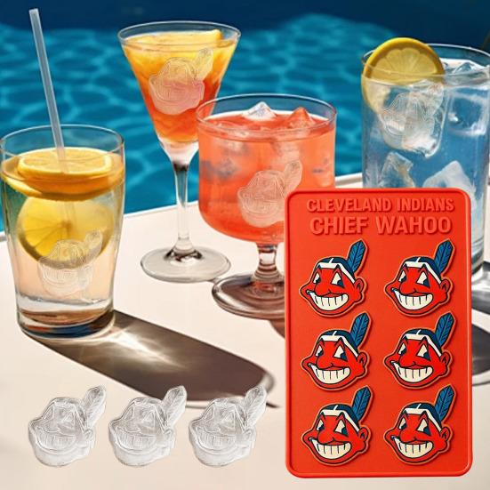 Ice Cube Mold 6-Cavity Silicone Tray Fun Indian Chief Design Beverage Ice Maker for Whiskey Tea Coffee