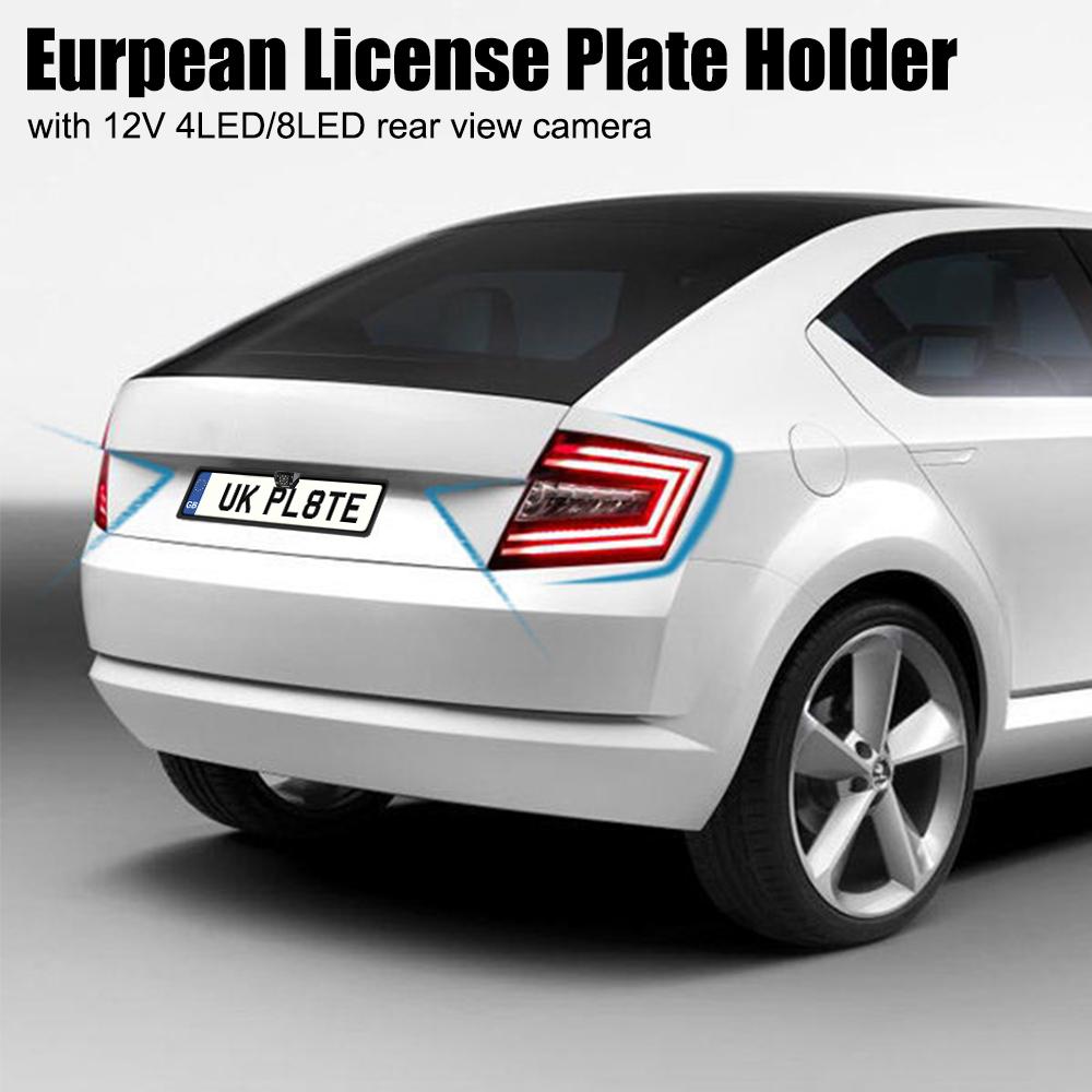 Parking Assistance Kit Auto Accessories Night Vision 4/8 LED Universal European Car License Plate Frame Car Rear View Camera