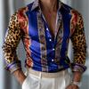 Camisas de Manga Larga con Estampado de Leopardo para Hombre, Cárdigan Informal, Botones Nuevos, Camisas de Moda para Vacaciones
