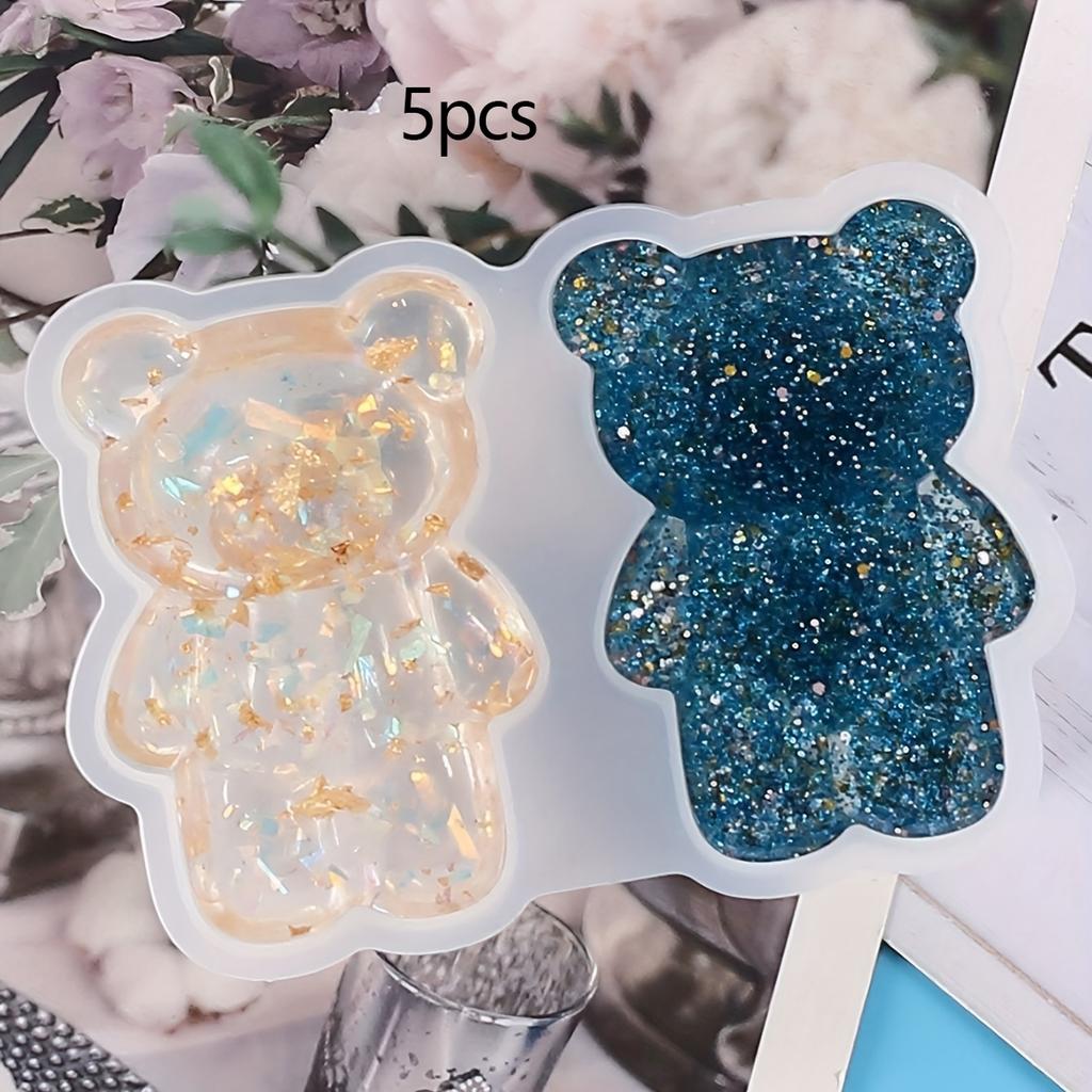 1pc/3pcs/5pcs Bear Shaped Molds, Used for Making Cartoon Molds with Two Mini Three-dimensional Bears