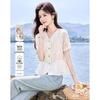 Elegant Lace V-Neck Resort Blouse