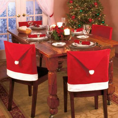 Chair Cover Christmas Dinner Table Party Red Hat Chair Back Covers Xmas Decoration JM08 ARI