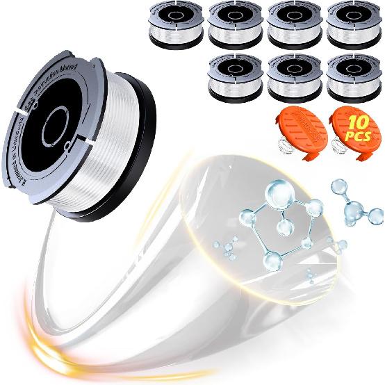 10 Pack Weed Eater String Compatible with Black+Decker, AF-100 0.065" Weed Wacker String Refill 240ft Automatic Feed String Trimmer Replacement Spool