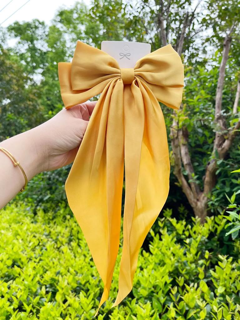 New Elegant Bow Ribbon Hair Clip Women Fashion Solid Bowknot Satin Hairpin Barrettes Girls Ponytail Clip Hair Accessories