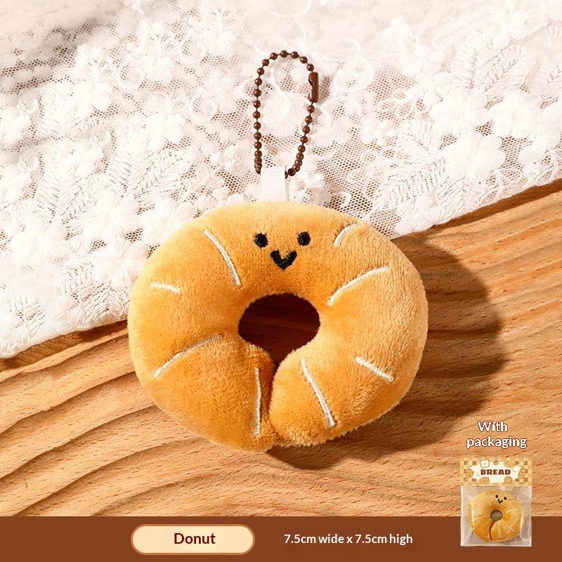 Cute Bread Plush Bag Pendant Keychain Creative Little Doll Accessory Cartoon Girl Backpack Accessory