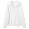 Sancai 2026 Autumn Asymmetrical Placket White Shirt