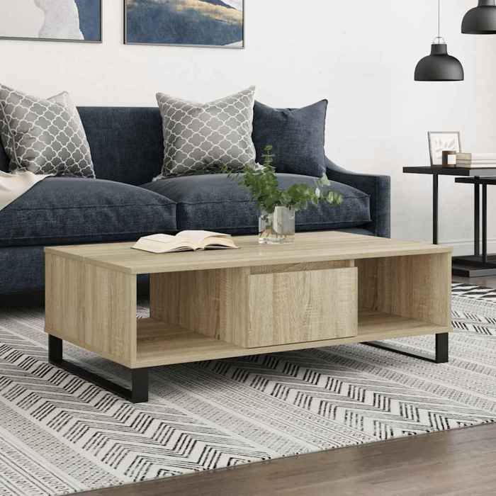 VidaXL Table basse chêne sonoma 104x60x35 cm bois d'ingénierie 827095