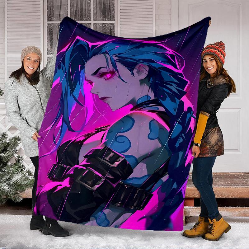 1pc Game L-Lol Theme Blanket - Digital Print, Polyester, Cozy for All Seasons, Perfect for Outdoor, and Travel