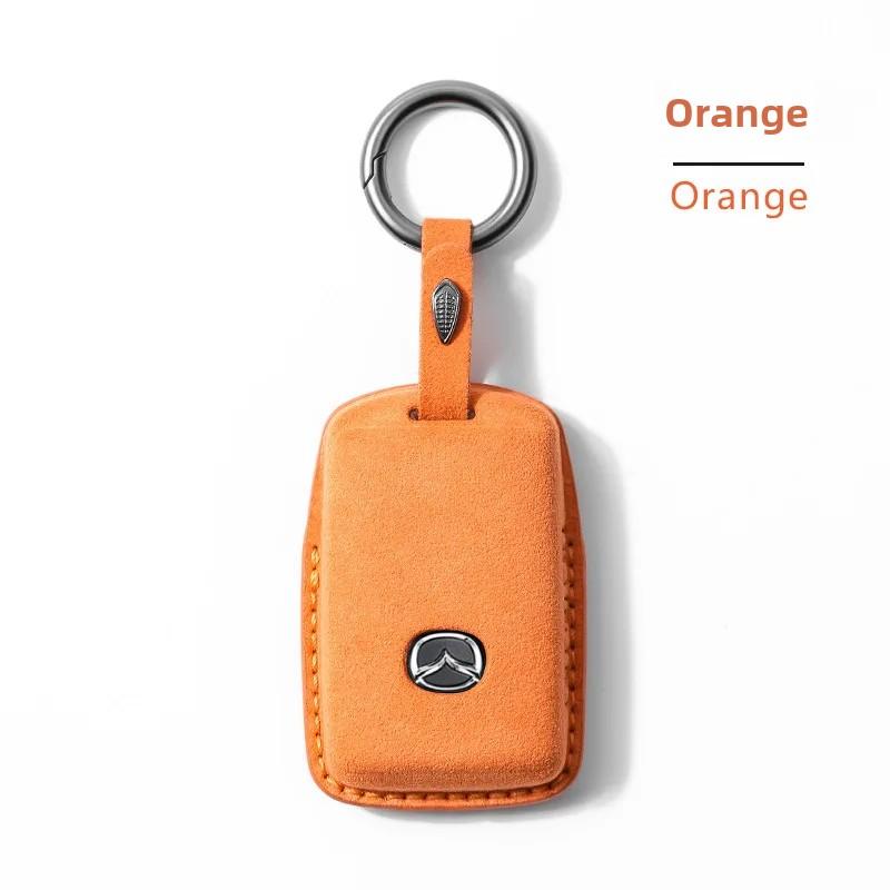 Mazda Car Key Cover Premium Leather Flip Key Case Compatible with Mazda 3 4 5 Models Auto Accessories Shell Buckle Bag