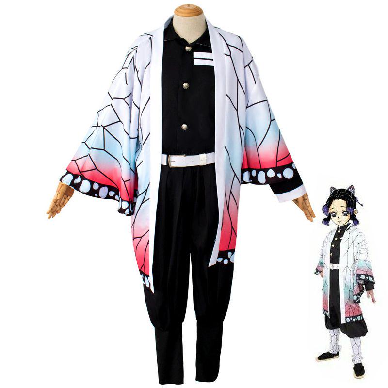 Demon Slayer Kimetsu No Yaiba Kochou Shinobu Cosplay Costume Robes Suits Kimono