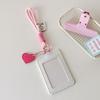 Creative PU Leather Card Holder Korean Double Card Slot Card Holder with Lanyard Kawaii Idol Photos Protective Cover