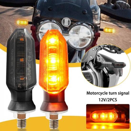 Universal Smoked LED Motorcycle Blinker Light Indicator Turn Signal Amber Light