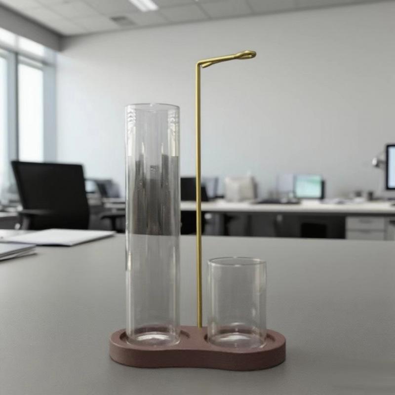 Solid Wood Linear Incense Burner: Modern Rubber Wood Glass Aroma Holder for Sandalwood and Agarwood Stick Incense.