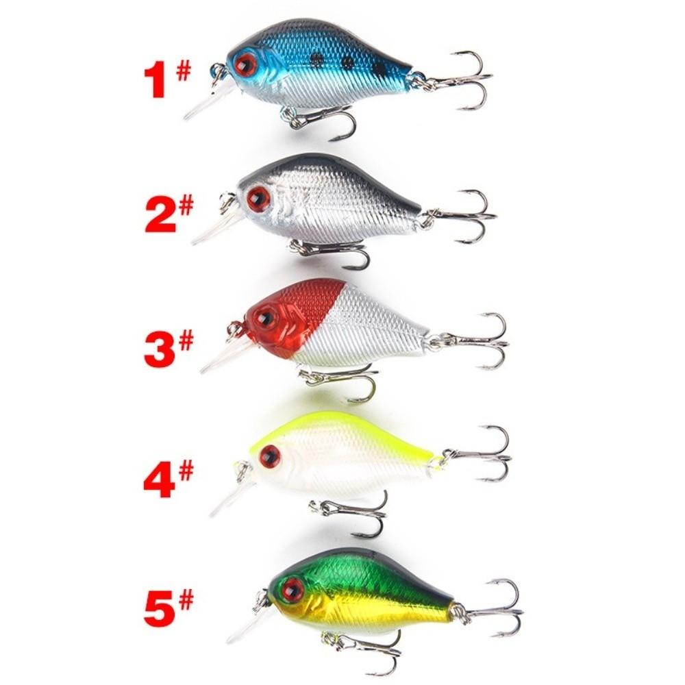5 Pcs/Set 3D Eyes Floating Crankbait Lure Artificial Fishing Bait for Freshwater Saltwater Fishing