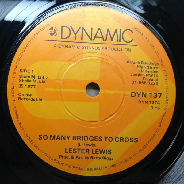 

7inch Record LESTER LEWIS - So Many Bridges To Cross DYN137 Dynamic Sounds 1977 UK Reggae, Ska & Dub Used