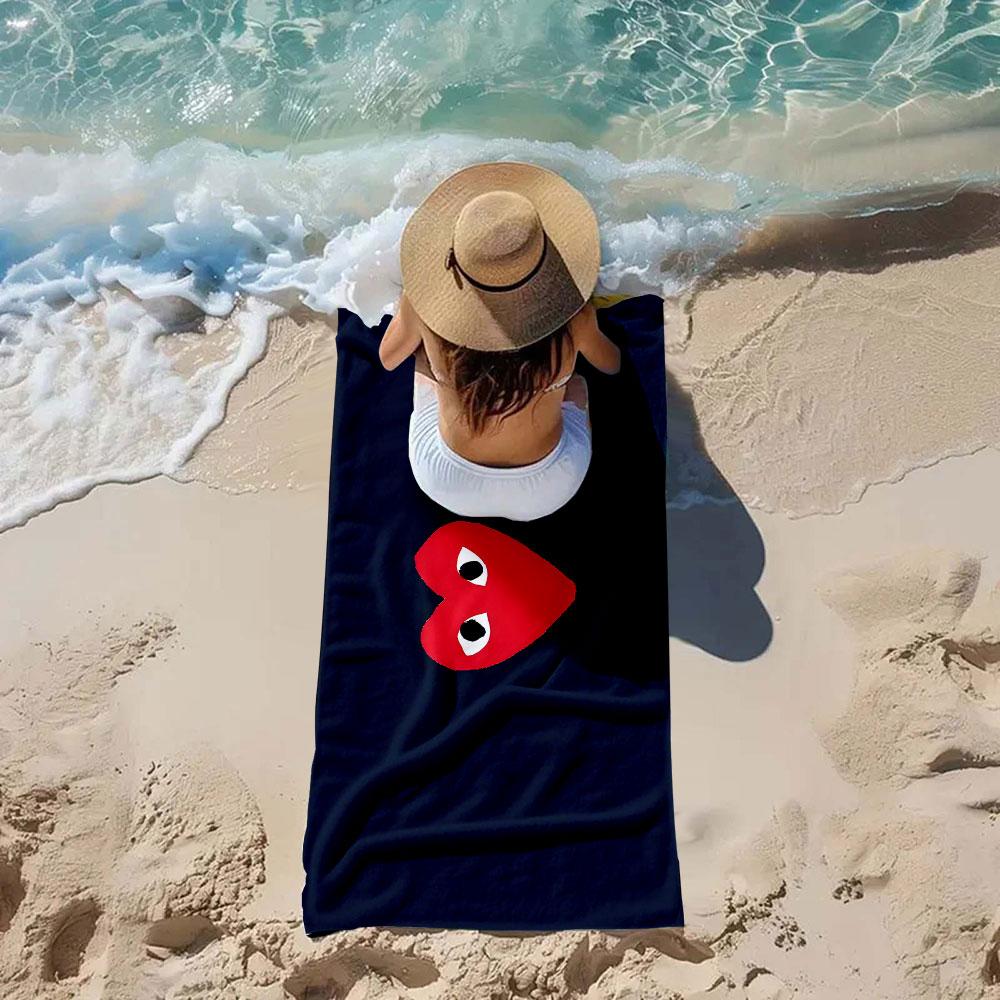 P-Play H-Heart-s Logo Beach Towel Cartoon Quick Dry Microfiber Bath Towel for Swimming Surfing Camping Unisex Holiday