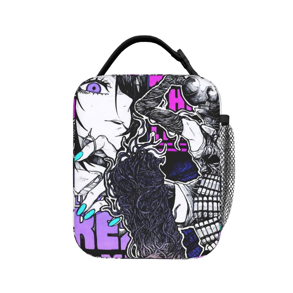 C-Chainsaws Man Anime Insulated Lunch Bag High Capacity Cute Pochita Meal Container Thermal Bag Tote Lunch Box Food Handbags