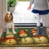 1Pcs Anti Fatigue Kitchen Rugs Christmas Snowman Winter Waterproof Non-Slip Thick Cushioned Kitchen Mat Heavy Duty Comfort Standing Mat for Kitchen