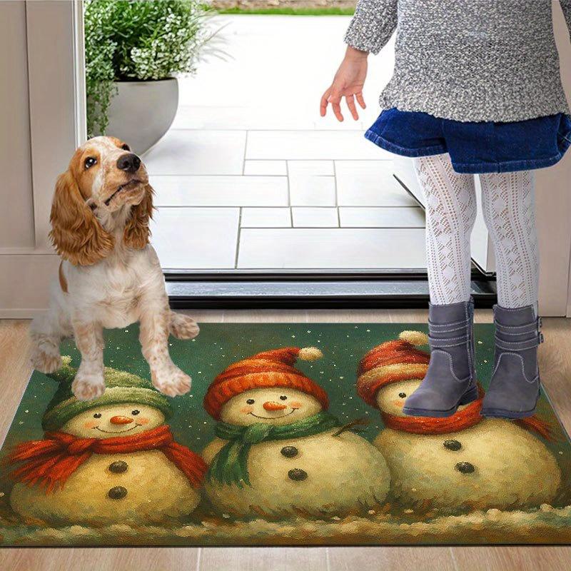 1Pcs Anti Fatigue Kitchen Rugs Christmas Snowman Winter Waterproof Non-Slip Thick Cushioned Kitchen Mat Heavy Duty Comfort Standing Mat for Kitchen