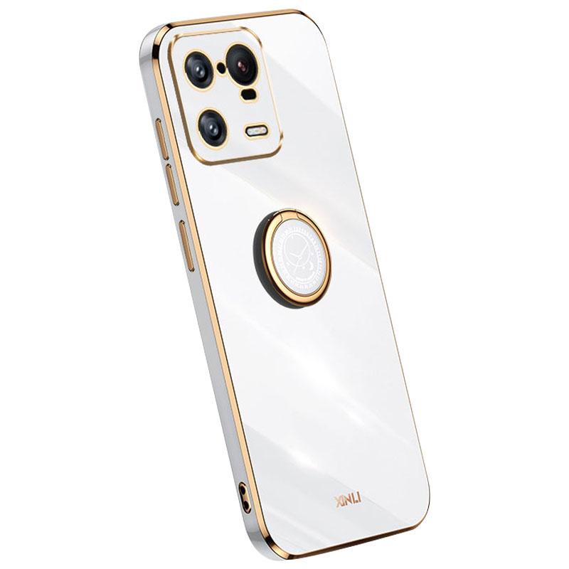 

XINLI Electroplating Phone Case for Xiaomi 13 Pro 5G,Anti-fall TPU Cover with Kickstand White